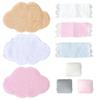 GORGECRAFT 3 Sets Miniature Carpet 3pcs Dollhouse Pillow 3pcs Dollhouse Towels Mini Doll House Decor Polyester Fluffy Miniature Doll House Cloud Rug for Furniture Decoration Bedroom view 1