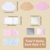 GORGECRAFT 3 Sets Miniature Carpet 3pcs Dollhouse Pillow 3pcs Dollhouse Towels Mini Doll House Decor Polyester Fluffy Miniature Doll House Cloud Rug for Furniture Decoration Bedroom view 2