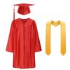 HAPNBCELE Kids Shiny Graduation Cap and Gown 5 Pcs Set with 2026 2027 Tassel Kindergarten Preschool Ceremony Gifts for Boys Girls (Red, 30) view 1