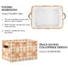 Pfrewn Storage Basket Yellow Bow Orange Bows Plaid Collapsible Rectangular Storage Boxes Organizer Shelf Basket Book Storage Bin for Nursery 1 Pack view 3