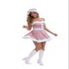 5Pcs Women Christmas Sequins Dress Costume Hat Belt Gloves,Christmas Sparkly Sequin Santa Claus Cosplay Outfit (Pink,L) view 2