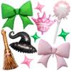 10Pcs Witch Party Party Balloons/Green Pink Bow Crown Sparklers Wizard Hat Broom Foil Balloons/Wick*ed Birthday Party Supplies/Magic Wizard Birthday, Enchanted Fantasy Magical Celebration view 1