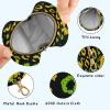 ElliTarr Pacifier Holder with Clip Pacifier Case for Diaper Bag Round Baby Pacifier Pouch Box Bag Portable Jamaican Leopard Print Yellow view 4
