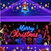 16x7ft UV Activated Christmas Garage Door Cover Banner, Large Glows in Dark 2D Flat Holiday Xmas Wall Decor, Outdoor Lighted Garage Banner with Cartoon Santa Elf, Xmas Party Decoration (#E,16 * 7ft) view 1