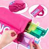 Cosblank Mahjong Rack Bag with 4 Soft Divider Pockets Canvas Drawstring Mahjong Game Rack & Pushers Storage Bag Fits All Types of Racks Protective Sleeve for Game Night Travel (Rose Red) view 2