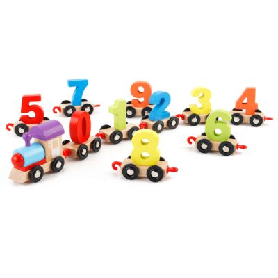 ariarly Wooden Number Train Toy, Colorful Building Blocks for Kids, Vivid with Colors, Teaches Recognition of Common Colors in Early Education