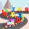 ariarly Wooden Number Train Toy, Colorful Building Blocks for Kids, Vivid with Colors, Teaches Recognition of Common Colors in Early Education view 2