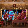 16x7ft UV Activated Christmas Garage Door Cover Banner, Large Glows in Dark 2D Flat Holiday Xmas Wall Decor, Outdoor Lighted Garage Banner with Cartoon Santa Elf, Xmas Party Decoration (#C,13 * 6ft) view 3