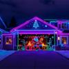16x7ft UV Activated Christmas Garage Door Cover Banner, Large Glows in Dark 2D Flat Holiday Xmas Wall Decor, Outdoor Lighted Garage Banner with Cartoon Santa Elf, Xmas Party Decoration (#C,13 * 6ft) view 4