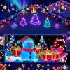 16x7ft UV Activated Christmas Garage Door Cover Banner, Large Glows in Dark 2D Flat Holiday Xmas Wall Decor, Outdoor Lighted Garage Banner with Cartoon Santa Elf, Xmas Party Decoration (#F,16 * 7ft) view 1