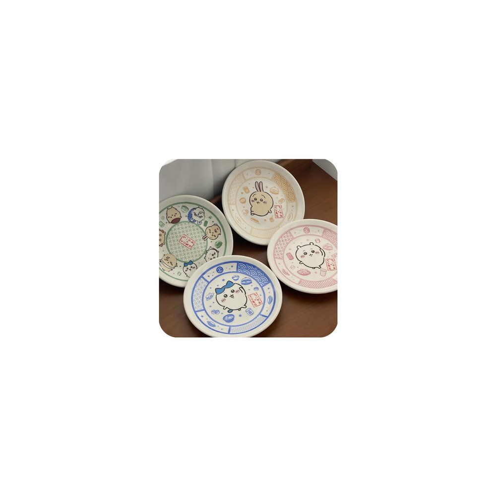 Lubsmong Sushi Plate Cute Dipping Bowls Mini Appetizer Plates for Condiment Sushi Ketchup BBQ Party, 6 Inch (C)