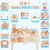 ATOYUS Activity Table, Montessori Toys for 1 2 Year Old Boys Girls Kid, 13 in 1 Wooden Sensory Play Center for Toddler 1-3, Educational Learning Toy for Baby 12-18 Months, 1st Christmas Birthday Gifts view 2