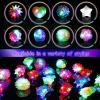 U-MOJOK 50 Pack Light Up Rings Glow in the Dark Flashing Jelly Finger Rings Blinking for Mardi Gras,Raves, Carnival Party Supplies,Gifts - 8 Styles view 3