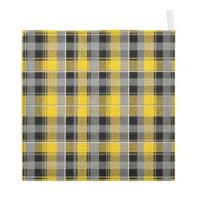 GuoChe Yellow Black Plaid Pattern 3-Pack Cotton Washcloths for Kids, Towels for Boy, Girl, Absorbent Face Cloths
