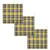 GuoChe Yellow Black Plaid Pattern 3-Pack Cotton Washcloths for Kids, Towels for Boy, Girl, Absorbent Face Cloths view 2