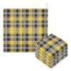 GuoChe Yellow Black Plaid Pattern 3-Pack Cotton Washcloths for Kids, Towels for Boy, Girl, Absorbent Face Cloths view 3