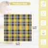 GuoChe Yellow Black Plaid Pattern 3-Pack Cotton Washcloths for Kids, Towels for Boy, Girl, Absorbent Face Cloths view 4