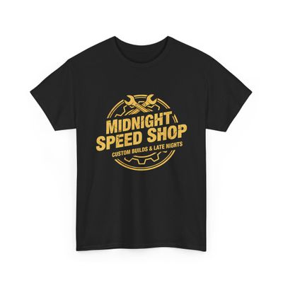Vintage Mechanic Midnight Speed Shop Graphic Hot Rod Drag Racing Garage