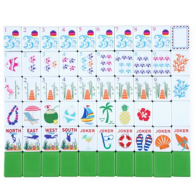 Arrowbash 160 Pcs American Mahjong Set Only 1.2 x 0.87 Inch Summer Theme Mah Jong Pink Back Mahjong Tiles Hand Carved Pattern for Mah Jong Social Games Beginners Card Games Lovers
