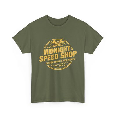 Vintage Mechanic Midnight Speed Shop Graphic Hot Rod Drag Racing Garage