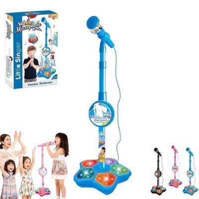 The All-in-One Microphone Toy That Makes Every Day a Concert, 2026 New Karaoke Microphone Toy with Adjustable Stand and LED Lights, Christmas Birthday Gifts for Little Singers(Blue)