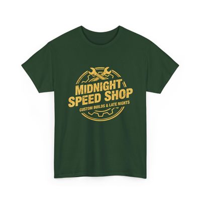 Vintage Mechanic Midnight Speed Shop Graphic Hot Rod Drag Racing Garage