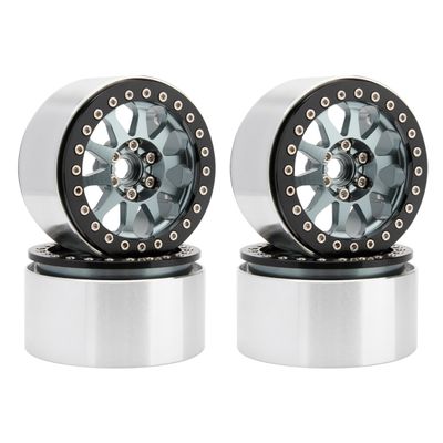 MEUS RACING 2.2 Beadlock Wheels Rims Deep-Dish Wheel for Axial SCX10 Traxxas TRX4 Vanquish VS4-10 Redcat Gen8 1/10 RC Crawler Upgrades (Titanium)