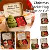 4X Christmas Pocket Hug Gift,Mini Christmas Santa Snowman Tree Plush in Tin Box with Inspirational Card, Handmade Snowman Santa Felt Keepsake,Little Pocket Xmas Hug Emotional Xmas Gifts for Friends view 2
