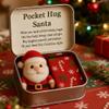 4X Christmas Pocket Hug Gift,Mini Christmas Santa Snowman Tree Plush in Tin Box with Inspirational Card, Handmade Snowman Santa Felt Keepsake,Little Pocket Xmas Hug Emotional Xmas Gifts for Friends view 3