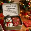4X Christmas Pocket Hug Gift,Mini Christmas Santa Snowman Tree Plush in Tin Box with Inspirational Card, Handmade Snowman Santa Felt Keepsake,Little Pocket Xmas Hug Emotional Xmas Gifts for Friends view 4
