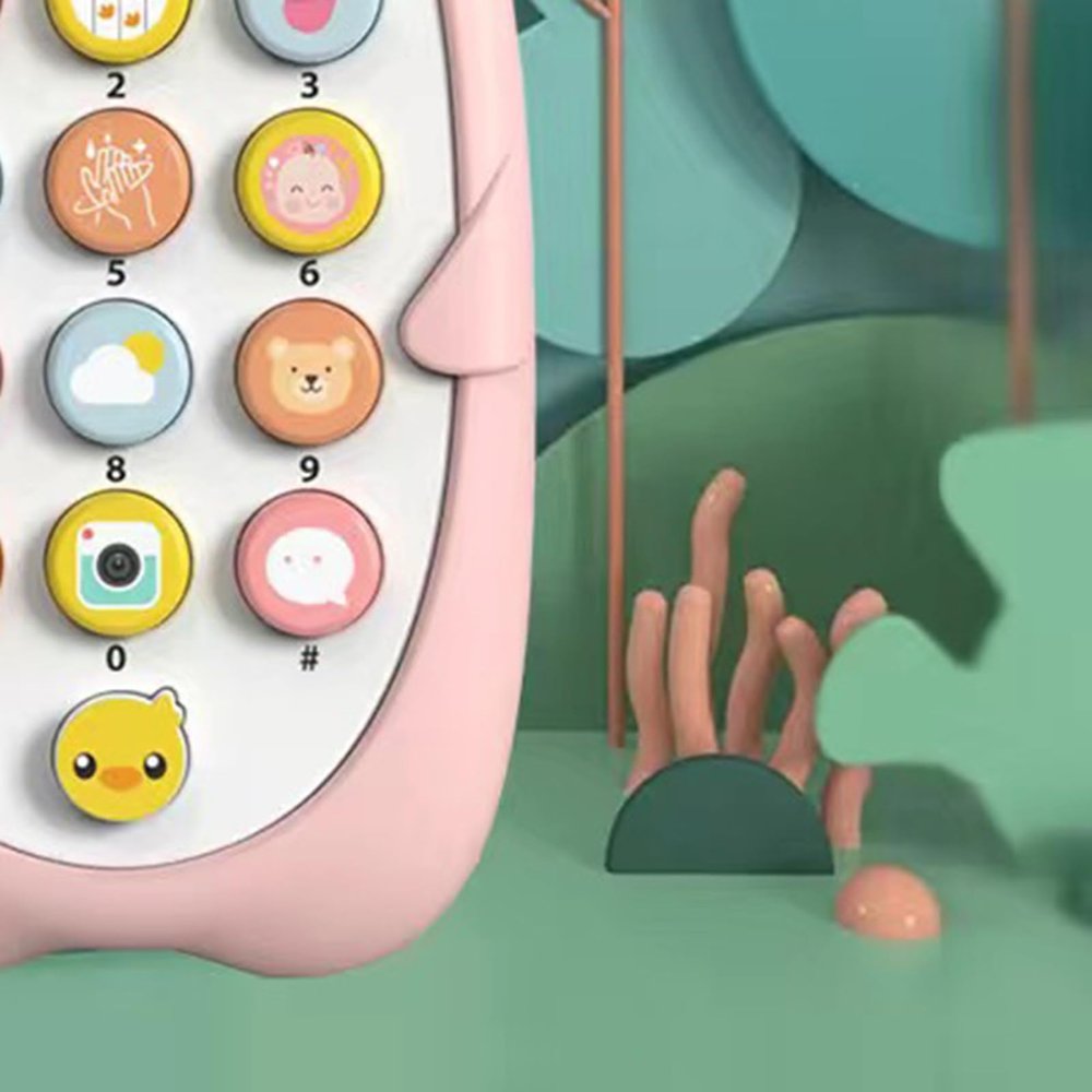 ZJchao Baby Phone Toys Early Educational Learning Machine Simulation Music Telephone Toy with Teether for 1 to 3 Years Old Toddlers ABS Material Bright Colors (Pink)