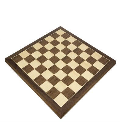 21.7 Inch Walnut and Maple Chessboard, Made in Spain
