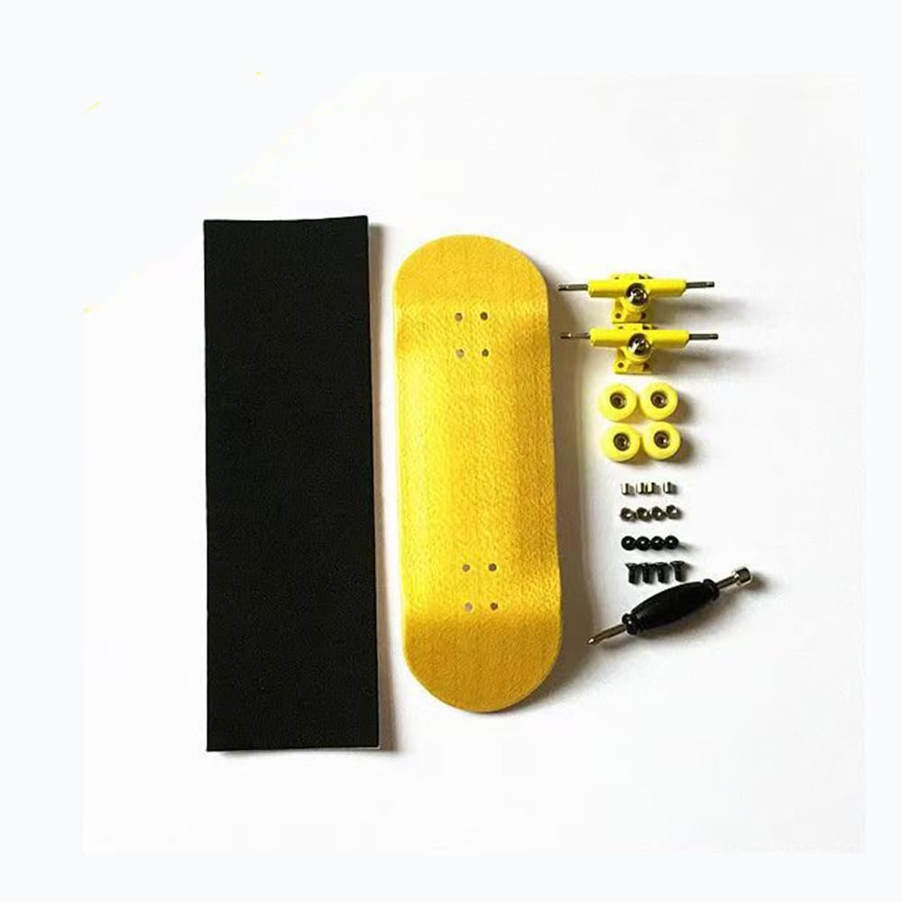 TRAFPORT Finger Skateboard Set Wooden Deck Durable Trucks Smooth Wheels with Skate Stickers Mini Skateboard Kit for Teens Adults for Fingerboarding Practice & Collection