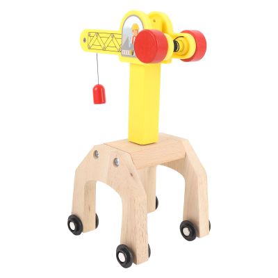 ariarly Wooden Tower Crane Toy Set, Handcrafted Wood Track Accessories for Children's Playtime, Inspiring Creativity
