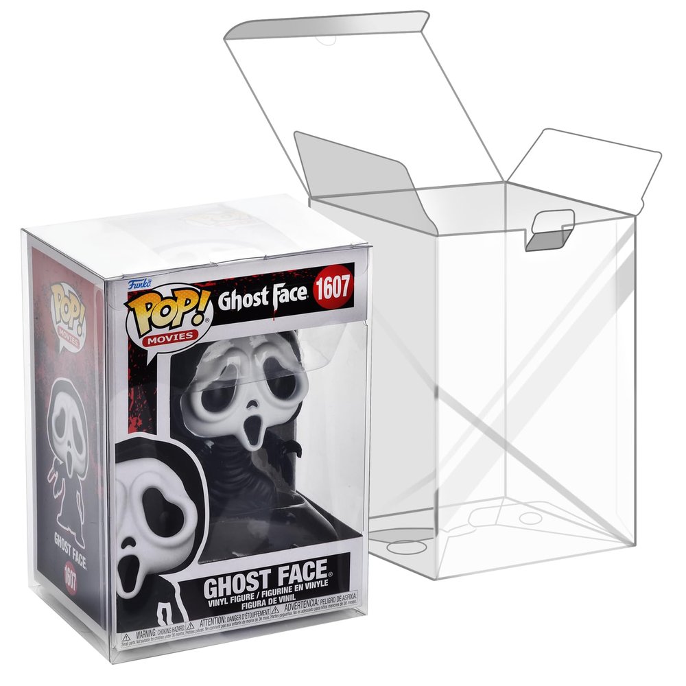 50 Pack Clear Protectors Case Compatible with Funko 4" Pop Figures, Upgraded 0.5mm Thick-Extra Strength PET Display Boxes, Auto-Lock Bottom Design with Protective Film Ideal for Collections