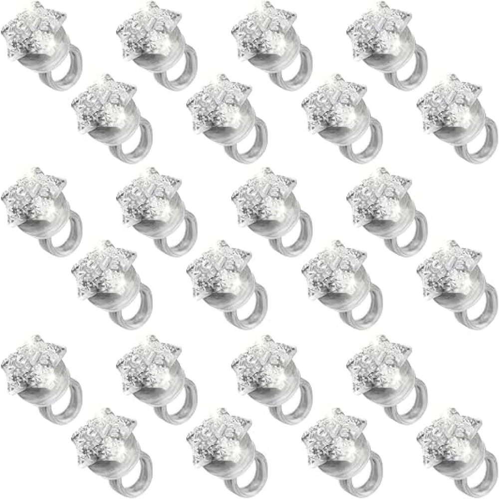 U-MOJOK 24 Pack White Light Up Star Rings