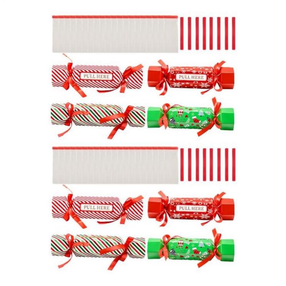 Christmas Money Box Cash Gift Pull, 8 Set Candy Shape Christmas Money Crackers, Cash Pull Cracker With 40PCS Bag, Novetly Holiday Present For Kids Adults Boys Girls Friends Women Men Family Mom Dad