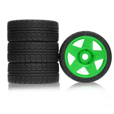 1/8 scale RC rally tires 1/7 RC vehicle tires 17mm Hex universal Reinforced nylon rims for 1/7 1/8 scale racing tires KM Arrma WRC C3 Redcat ARRMA HPI VRX WR8 HSP Hobao Kyosho GT2 (W271 Green)