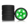 1/8 scale RC rally tires 1/7 RC vehicle tires 17mm Hex universal Reinforced nylon rims for 1/7 1/8 scale racing tires KM Arrma WRC C3 Redcat ARRMA HPI VRX WR8 HSP Hobao Kyosho GT2 (W271 Green) view 1
