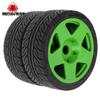 1/8 scale RC rally tires 1/7 RC vehicle tires 17mm Hex universal Reinforced nylon rims for 1/7 1/8 scale racing tires KM Arrma WRC C3 Redcat ARRMA HPI VRX WR8 HSP Hobao Kyosho GT2 (W271 Green) view 3
