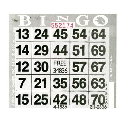 American Games Bingo Paper Game Cards - 1 Card - Grey - 500 Cards per Pack, Made in USA