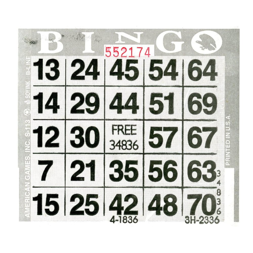 American Games Bingo Paper Game Cards - 1 Card - Grey - 500 Cards per Pack, Made in USA