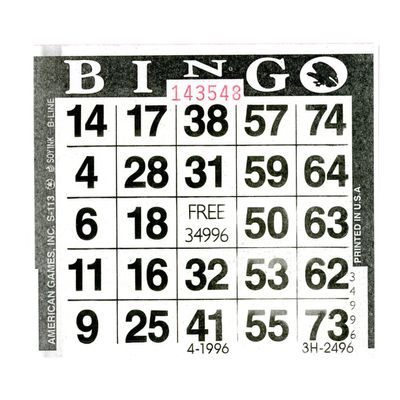 American Games Bingo Paper Game Cards - 1 Card - Black - 500 Cards per Pack, Made in USA