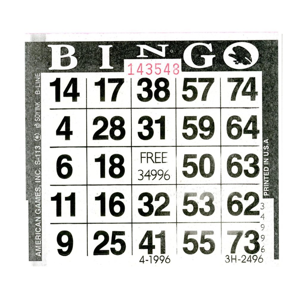 American Games Bingo Paper Game Cards - 1 Card - Black - 500 Cards per Pack, Made in USA