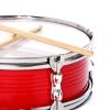 13 inch Snare Drum with Drumsticks and Adjustable Shoulder Strap, Stainless Steel Rim Educational Music Toy for Teens Red view 2