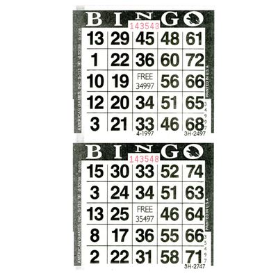 American Games Bingo Paper Game Cards - 2 Cards - Black - 750 Sheets per Pack, Made in USA