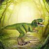 Dinosaur Toy Tyrannosaurus Rex Gift Miniature Dinosaur Doll, Green view 2