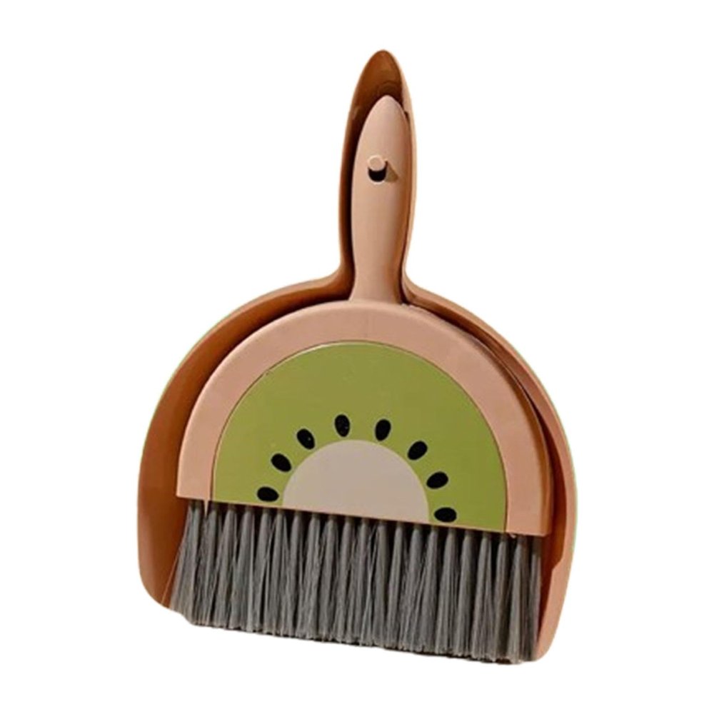 Mini Broom with Dustpan for Kids,Housekeeping Cleaning Tools Pretend Play Cleaning Brush and Dustpan Combo, Kiwi