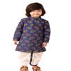 Aashita Creations Kids Traditional Indian Kurta Set with White Dhoti Pajama, Elephant Print Pattern, Festive Ethnic wear (US, Age, 2 Years, 3 Years, Navy Blue and White) view 1