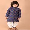 Aashita Creations Kids Traditional Indian Kurta Set with White Dhoti Pajama, Elephant Print Pattern, Festive Ethnic wear (US, Age, 2 Years, 3 Years, Navy Blue and White) view 3